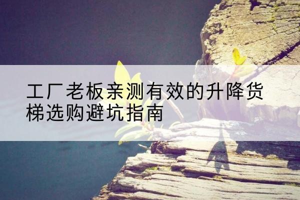 晋中升降货梯怎么选-工厂老板亲测有效的升降货梯选购避坑指南